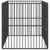 vidaXL 犬用プレイペン 4パネル ブラック亜鉛メッキスチール