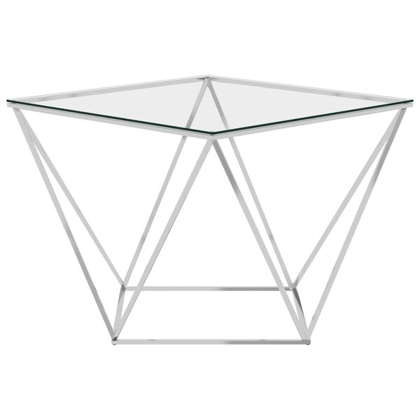 vidaXL コーヒーテーブル シルバー 80x80x45cm ステンレススチール製