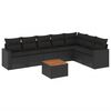 vidaXL 8ピース ガーデンソファセット クッション付き ブラック ポリラタン