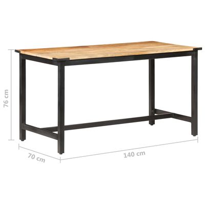 vidaXL ダイニングテーブル 140x70x76cm マンゴー無垢材 (粗目)