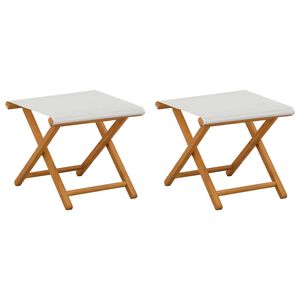 vidaXL デッキチェア 2 pcs ソリッドユーカリウッド クリーム