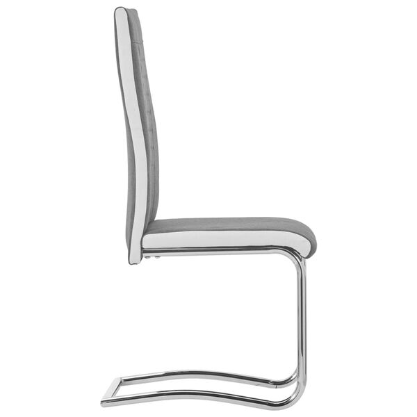 vidaXL カンチレバーダイニングチェア 2点セット ダークグレー 布張り