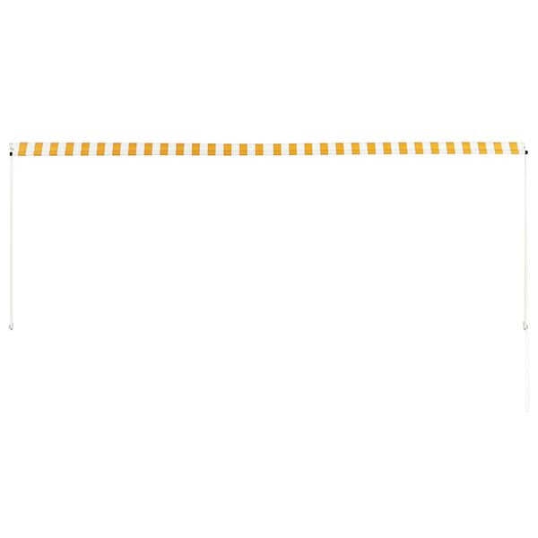 vidaXL 引き込み式オーニング 350x150cm イエロー＆ホワイト