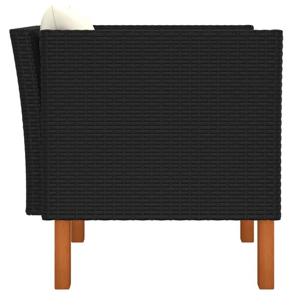 vidaXL ガーデンソファ ポリラタン＆ユーカリ無垢材