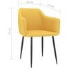 vidaXL ダイニングチェア 2点 布製 イエロー