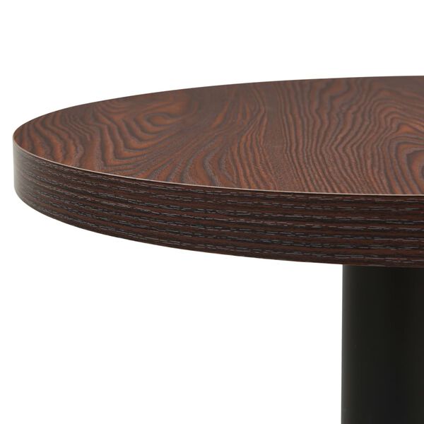 vidaXL ビストロテーブル ダークアッシュ 80cm MDF＆スチール