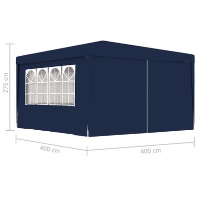 vidaXL プロ仕様 パーティーテント 側壁付き 4x4m ブルー 90g/m²