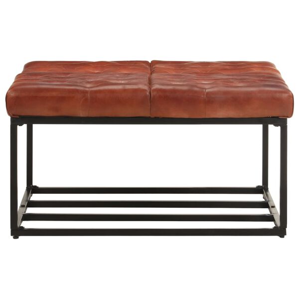 vidaXL 厚手クッション ダークブラウン 80x80x43cm 本革製