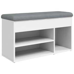 vidaXL シューベンチ ホワイト 82x32x45.5 cm エンジニアードウッド