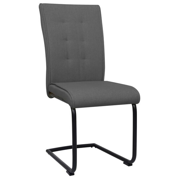 vidaXL カンチレバーダイニングチェア 2点セット ダークグレー 布張り