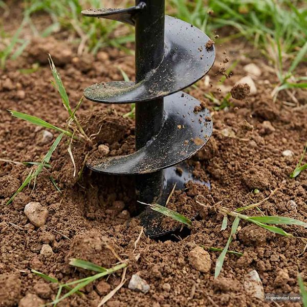 vidaXL グラウンドドリル ハンドル付き 200mm 延長チューブ 13m スチール