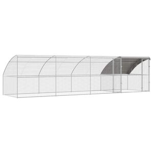 vidaXL 鶏小屋 4 個 シルバー 800 x 200 x 200 cm スチールとPE