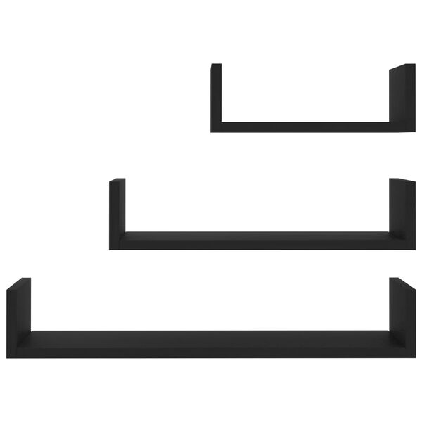 vidaXL 壁用ディスプレイ棚 3個 白色 パーティクルボード