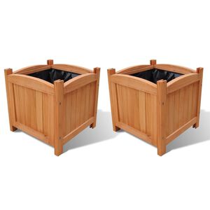 vidaXL 木製レイズドベッド 2点セット 30x30x30cm