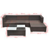 vidaXL ガーデンラウンジ5点セット クッション付き ポリラタン製 ブラウン