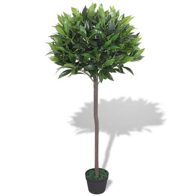 vidaXL 人工観葉植物 月桂樹 (ローレル) ポット付き 125cm グリーン