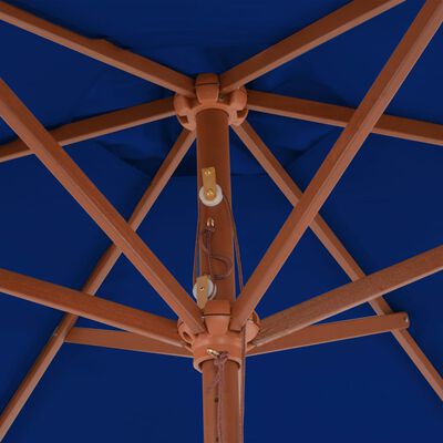 vidaXL 屋外用パラソル 木製ポール付き 270cm ブルー