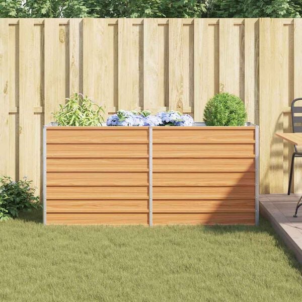 vidaXL ガーデンレイズドベッド 160x40x77 cm 亜鉛メッキ鋼製 シルバー