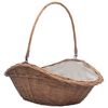 vidaXL 薪用バスケット ハンドル付き 60x44x55cm ナチュラルウィロー(柳)
