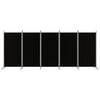 vidaXL 5パネル ルームディバイダー ブラック 433x180 cm ファブリック