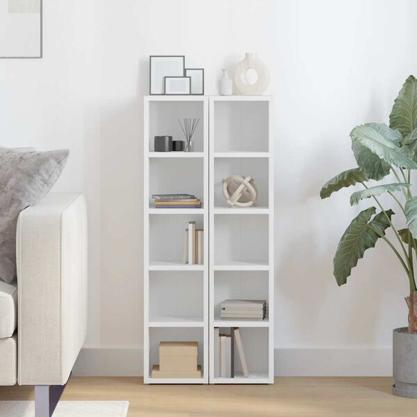 vidaXL CDキャビネット 2点 ホワイト 21x16x93.5cm エンジニアリングウッド