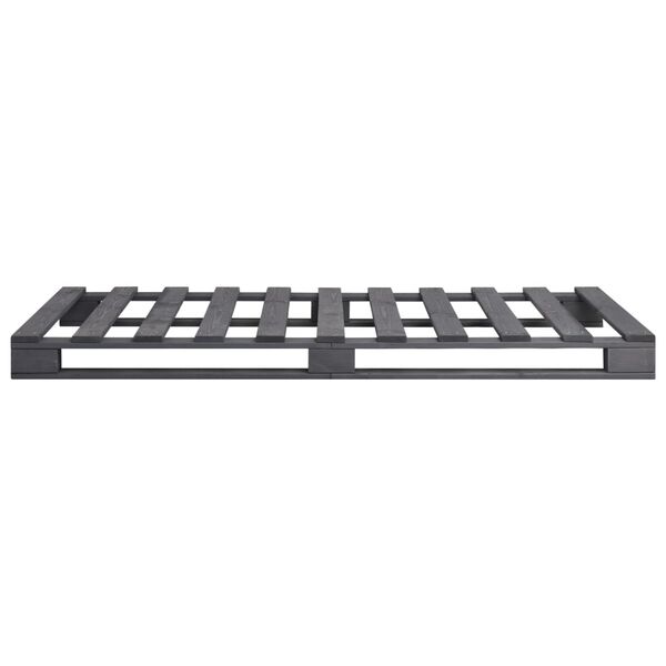 vidaXL すのこベッドフレーム グレー パイン無垢材 90x200cm