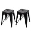 vidaXL スタッキングスツール 2点 ブラック 金属製