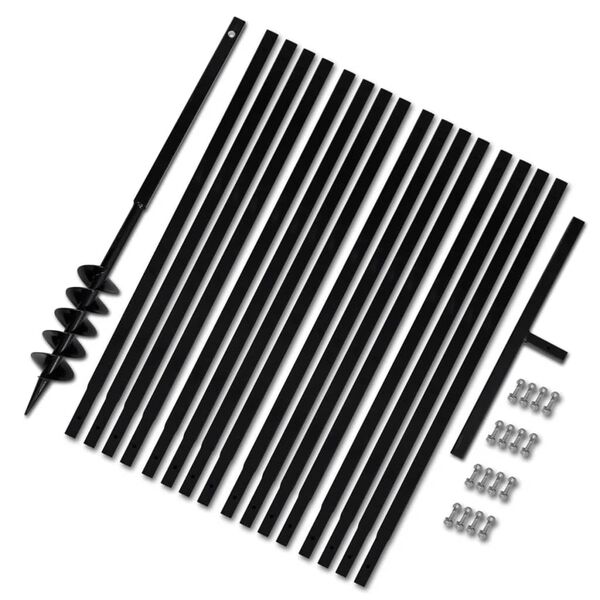 vidaXL グラウンドドリル ハンドル付き 100mm 延長チューブ 17m スチール