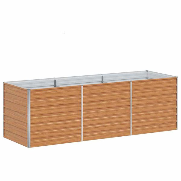 vidaXL ガーデンレイズドベッド 240x80x77 cm 亜鉛メッキ鋼製 シルバー