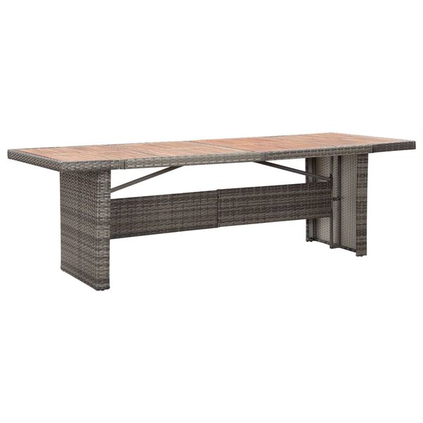 vidaXL 屋外ダイニング９点セット クッション付き ポリラタン製 グレー