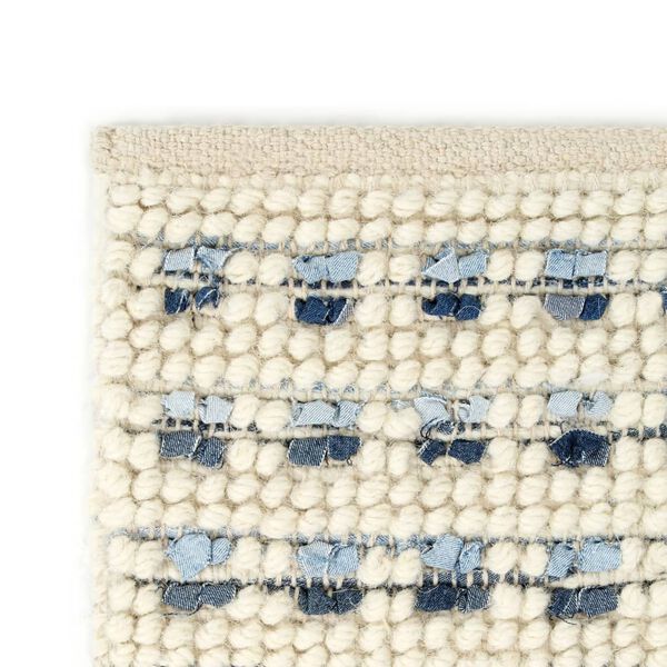 vidaXL ラグ デニム＆ウール製 160x230cm ブルー/ホワイト
