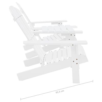 vidaXL ガーデン アディロンダックチェア ティーテーブル付き モミ無垢材 ホワイト