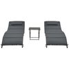 vidaXL 折りたたみ式ガーデンラウンジ3点セット ポリラタン製 グレー