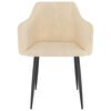 vidaXL ダイニングチェア 2点 クリーム ベルベット製