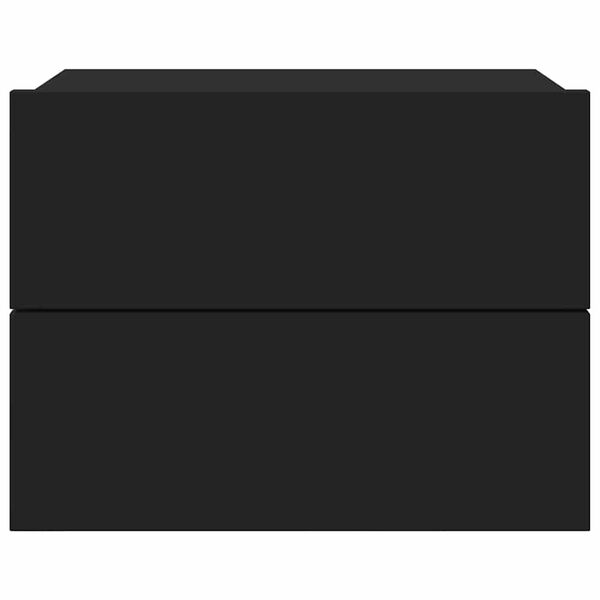 vidaXL ベッドサイドキャビネット 2点 ブラック 40x30x30cm エンジニアリングウッド