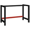 vidaXL ワークベンチ用フレーム 金属製 120x57x79cm ブラック＆レッド