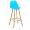 vidaXL バースツール 2点 ブルー PP＆ブナ無垢材
