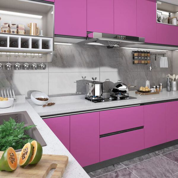 vidaXL 家具フィルム 裏面接着剤付き 2点 ハイグロスパープル 500x90cm PVC製