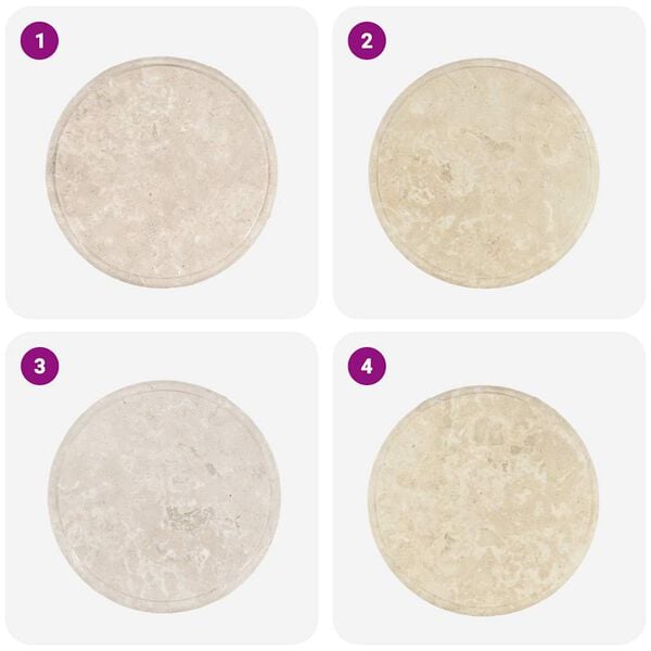 vidaXL テーブルトップ 直径40x2.5cm 大理石 クリーム