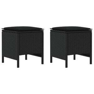 vidaXL 2 個 庭用フットスツール PEラタン ブラック