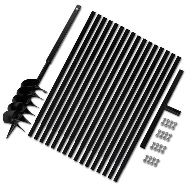 vidaXL グラウンドドリル ハンドル付き 150mm 延長チューブ 17m スチール