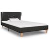 vidaXL ベッドフレーム ダークグレー 麻布製 90x200cm