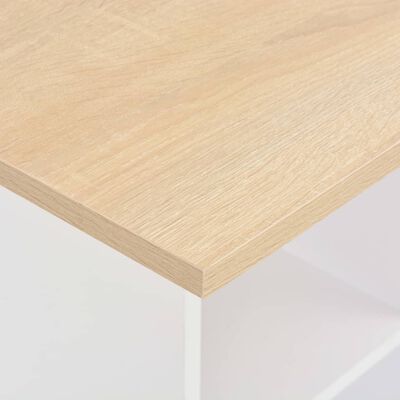 vidaXL バーテーブル ホワイト＆ソノマオーク 60x60x110cm