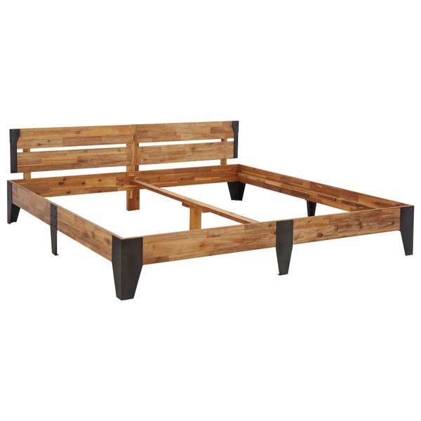 vidaXL ベッドフレーム アカシア無垢材 つや消し仕上げ 180x200cm