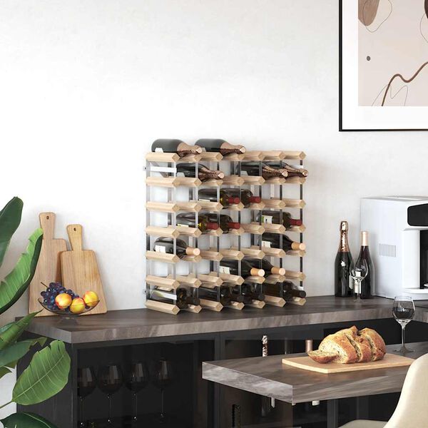 vidaXL ワインラック ボトル42本 無垢のパインウッド