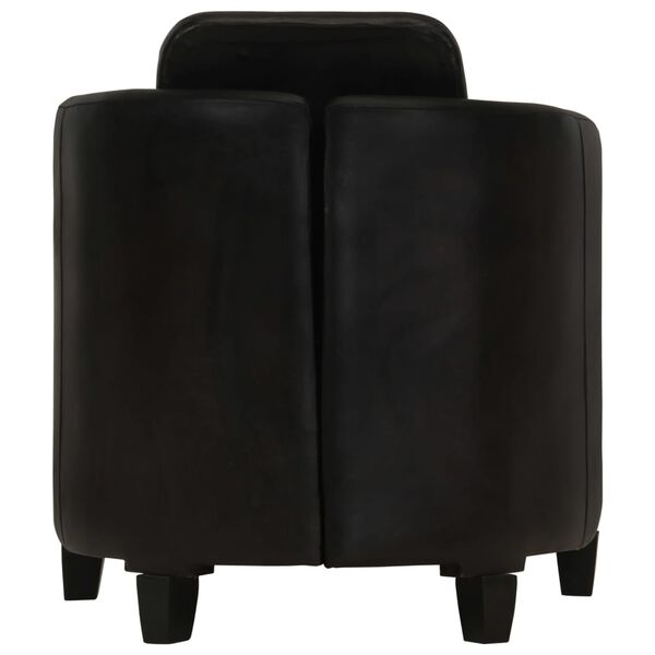 vidaXL アームチェア ブラック 本革製