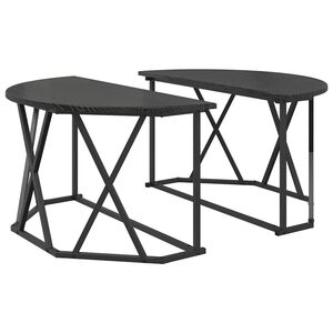 vidaXL コーヒーテーブル ブラックオーク 80 x 80 x 42 cm エンジニアードウッドとスチール