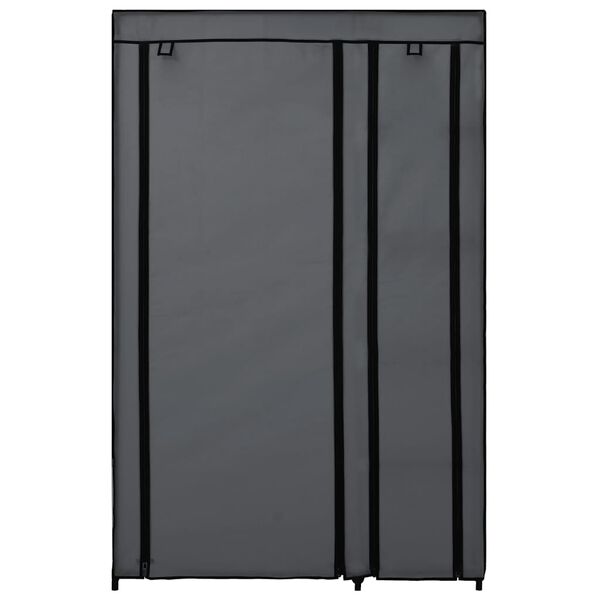 vidaXL 折りたたみ式 洋服ダンス グレー 110x45x175cm 布製