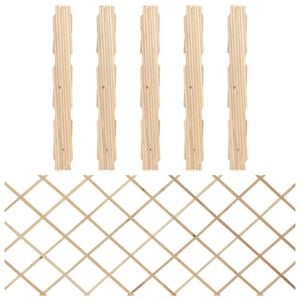 vidaXL トレリスフェンス 5個セット 無垢材（モミ材） 180x80cm