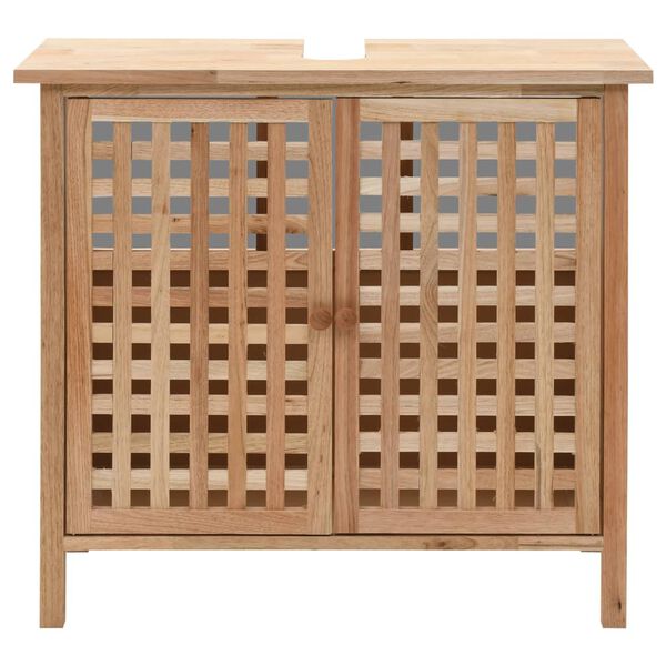 vidaXL シンクキャビネット ウォールナット無垢材 66x29x61cm